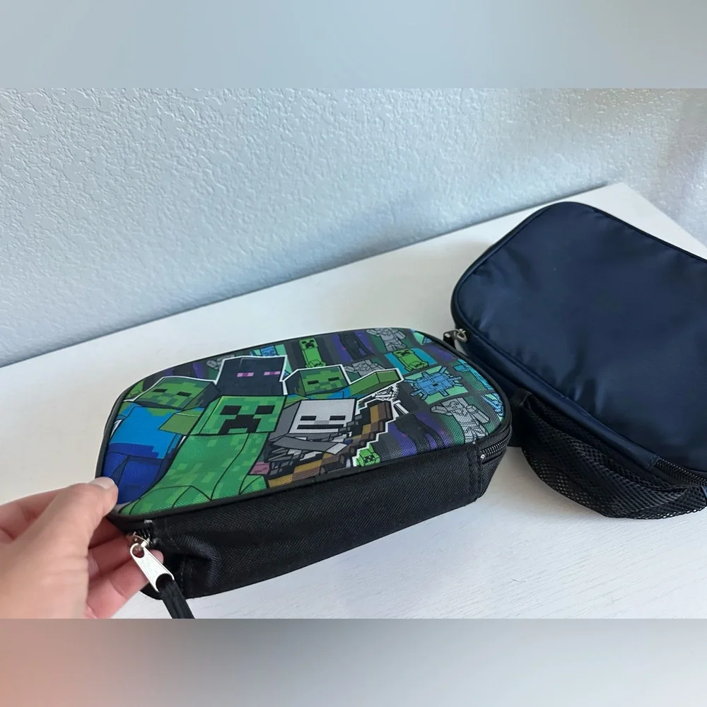 Minecraft Themed‎ and Navy Blue Kids lunch bags